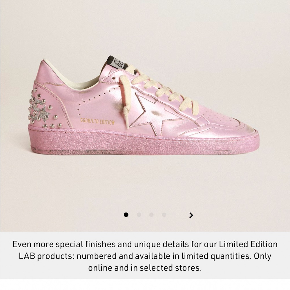 RARE Golden Goose LIMITED edition Ballstar LAB in pink leather with STUDS!